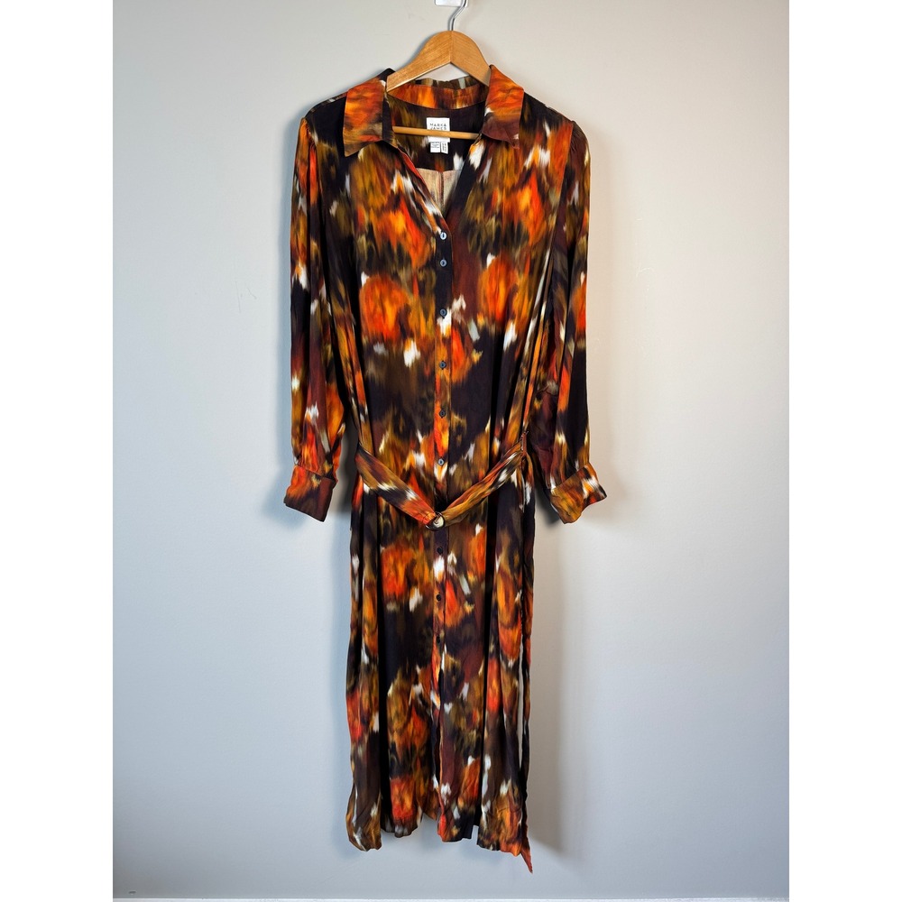 Mark & James Badgley Mischka Harper Abstract Shirt Dress 2XL Boho Chic Artsy